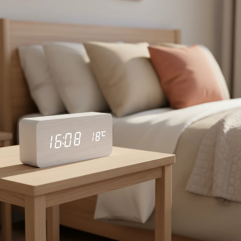 Wooden LED Alarm Clock