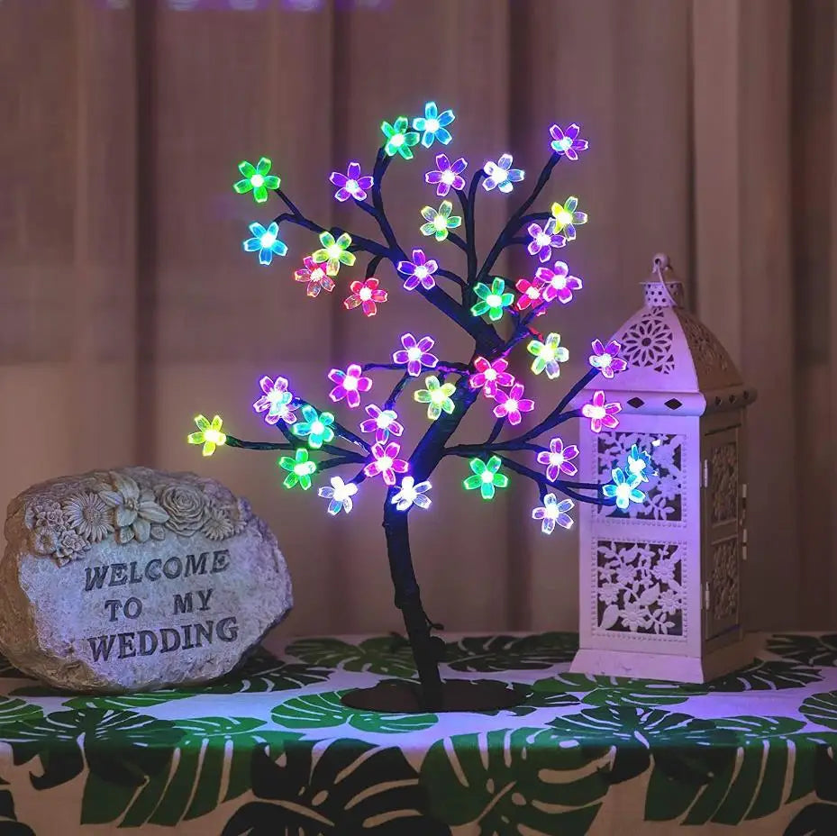 Cherry Blossom LED Table Tree Night Light – USB Powered Touch Switch