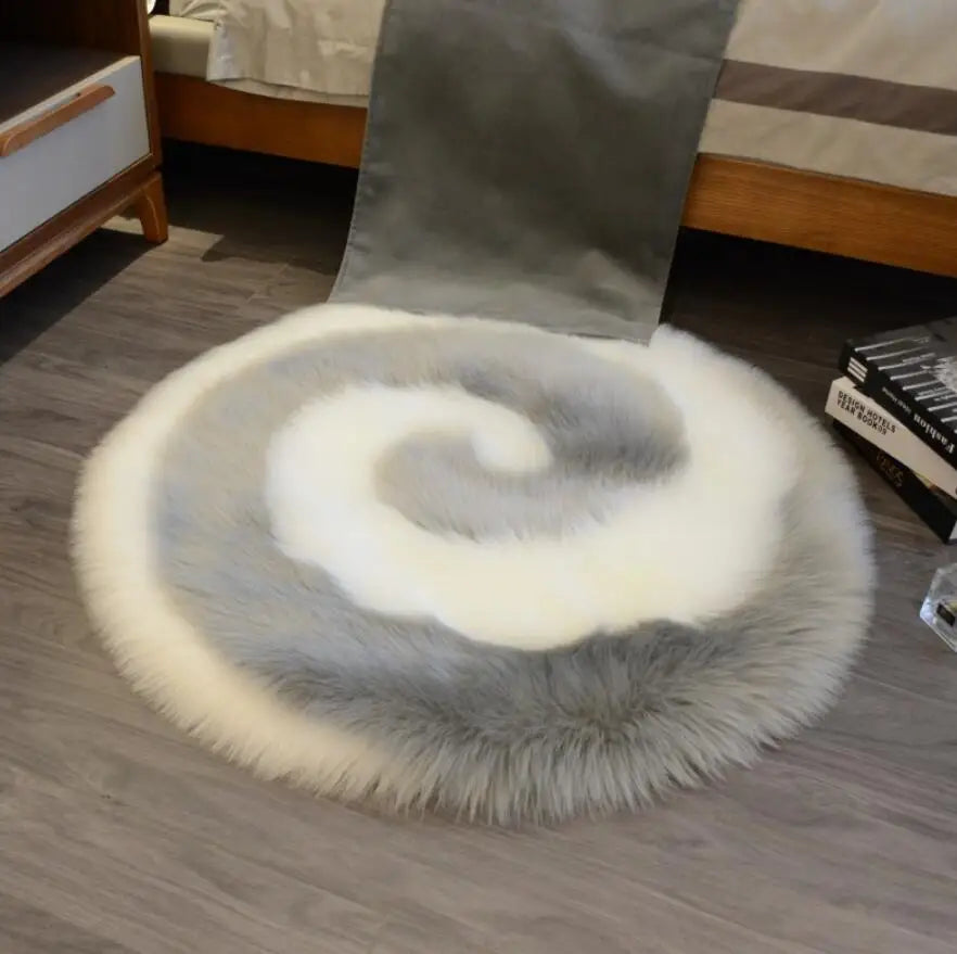 Plush Soft Sheepskin Bedroom Carpet – Imitation Wool Long Hair Bedside Mat & Sofa Cushion Rug