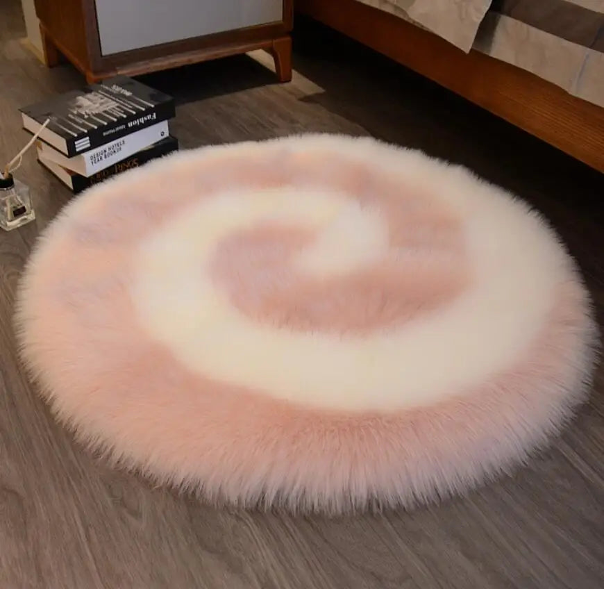 Plush Soft Sheepskin Bedroom Carpet – Imitation Wool Long Hair Bedside Mat & Sofa Cushion Rug