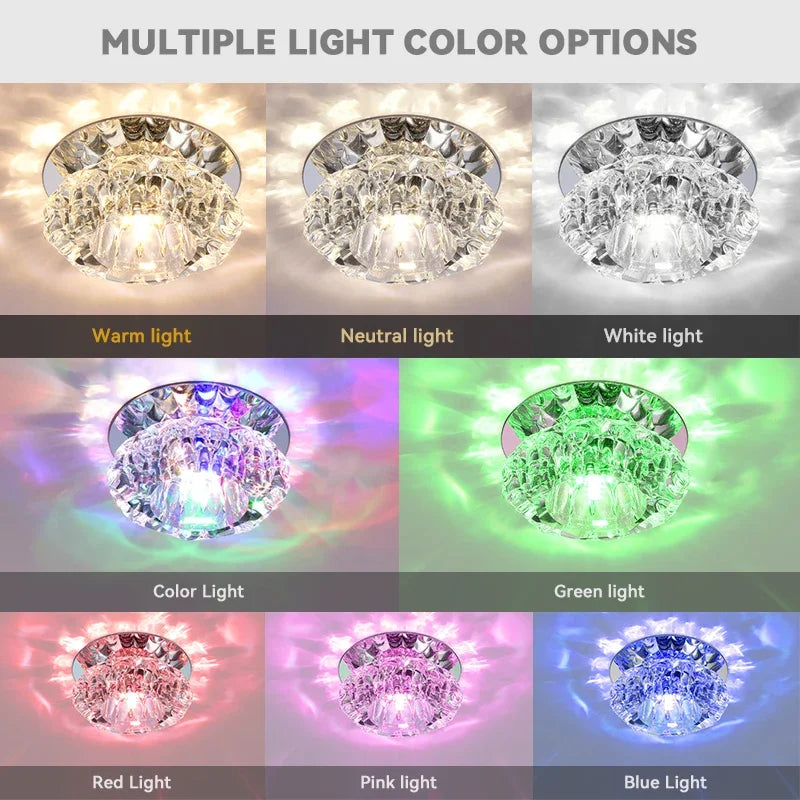 Crystal Flush Ceiling Light
