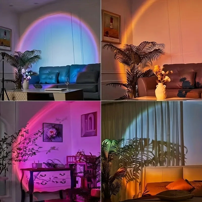 Vibrant Sunset Projection Lamp – 16-Color LED Mood Light