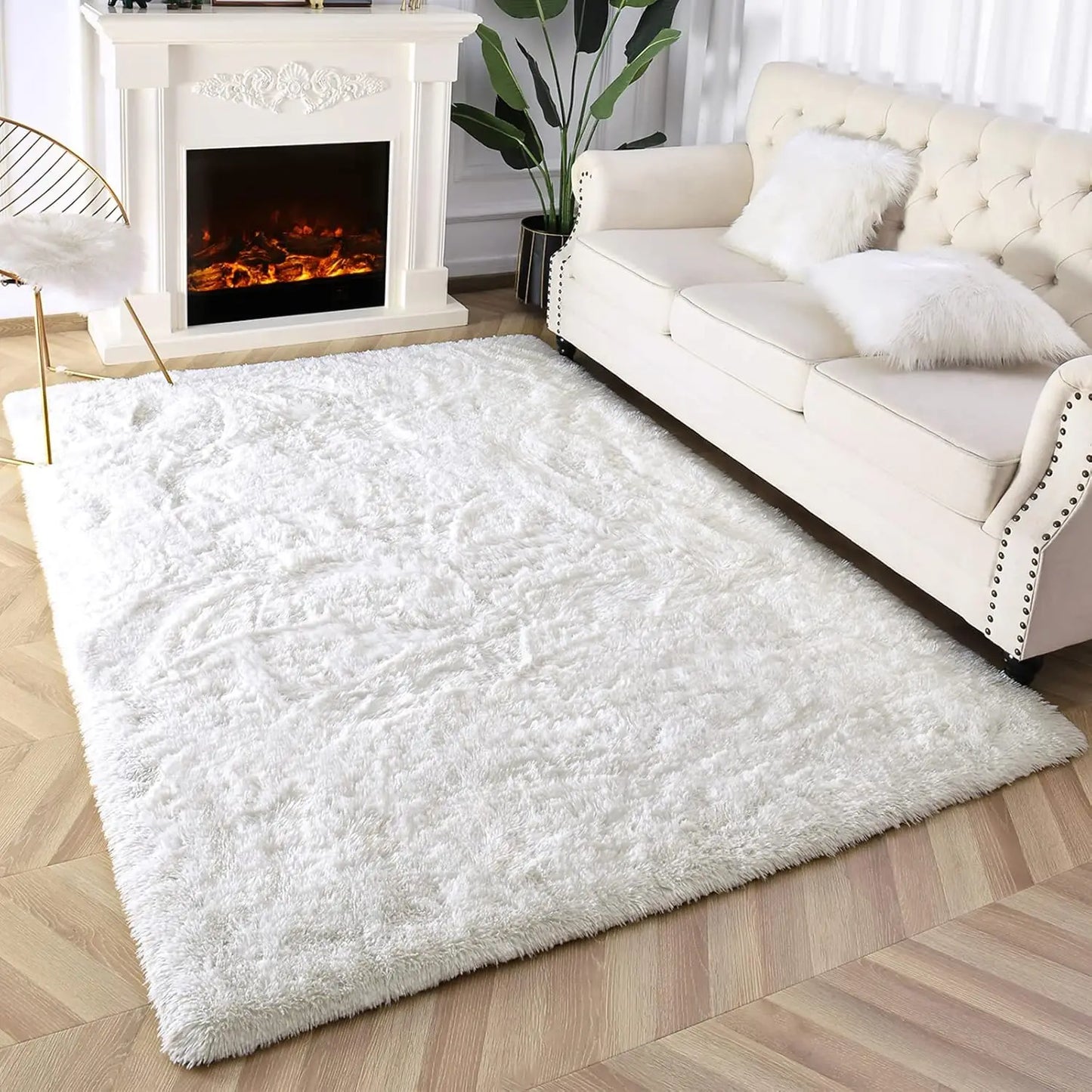 Soft Tie-Dye Plush Carpet – Modern Cozy Bedroom & Living Room Rug