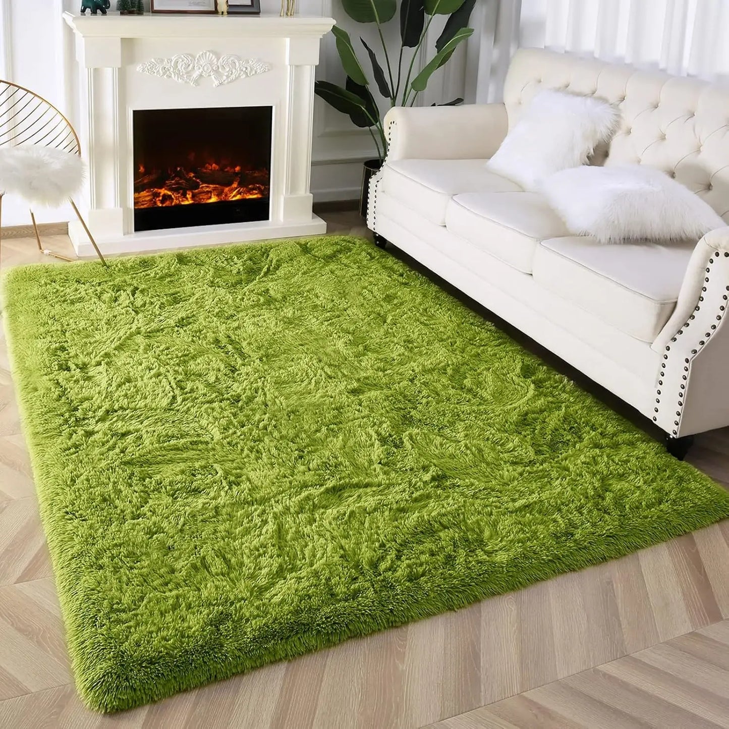 Soft Tie-Dye Plush Carpet – Modern Cozy Bedroom & Living Room Rug