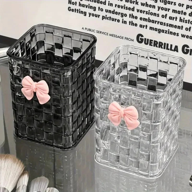 Clear Acrylic Desk Organizer with Bow