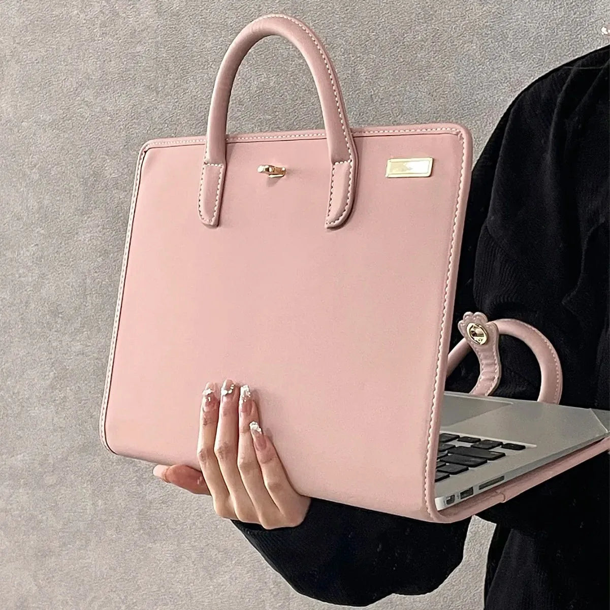 Pink Laptop Protective Handbag