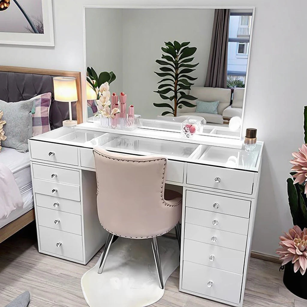 Modern Wooden Vanity Table with Mirror