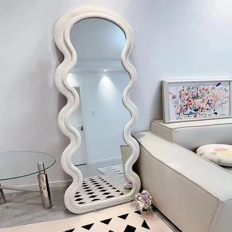 Wave Full-Length Mirror – Modern Irregular Standing Mirror for Home & Boutiques