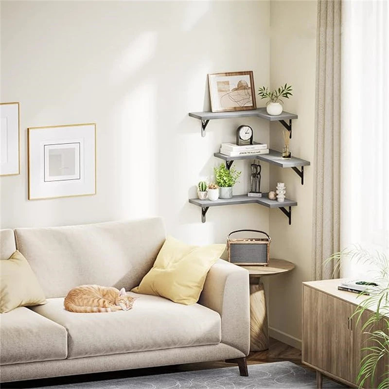 Rustic Paulownia Wood Wall Shelf