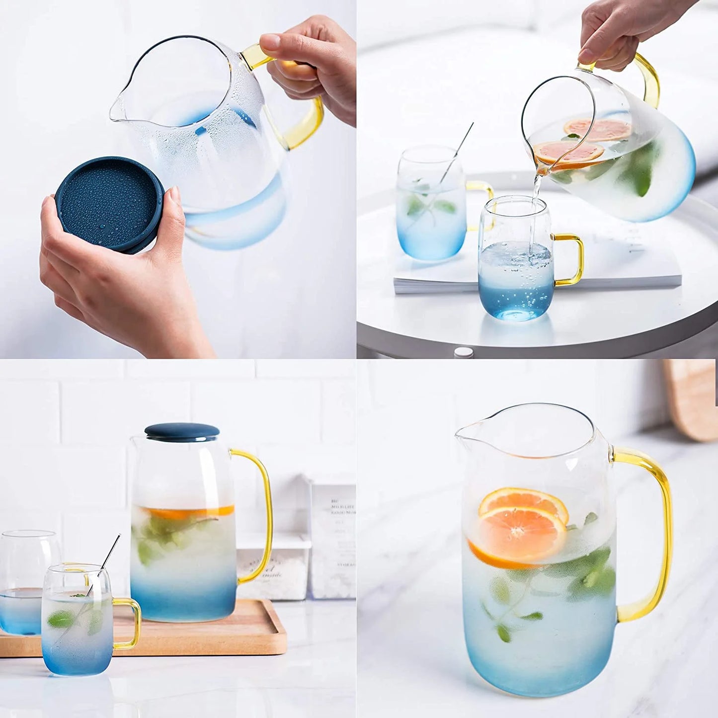 Borosilicate Glass Pitcher with Lid
