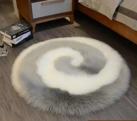 Plush Soft Sheepskin Bedroom Carpet – Imitation Wool Long Hair Bedside Mat & Sofa Cushion Rug