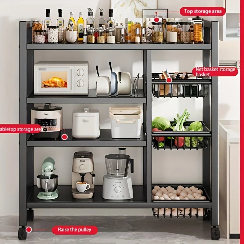 Heavy-Duty 4-Tier Metal Mesh Rack