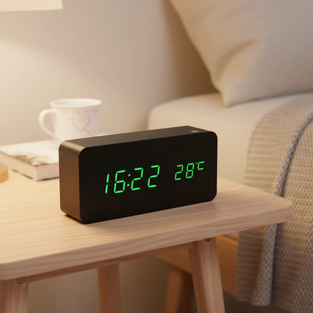 Wooden LED Alarm Clock
