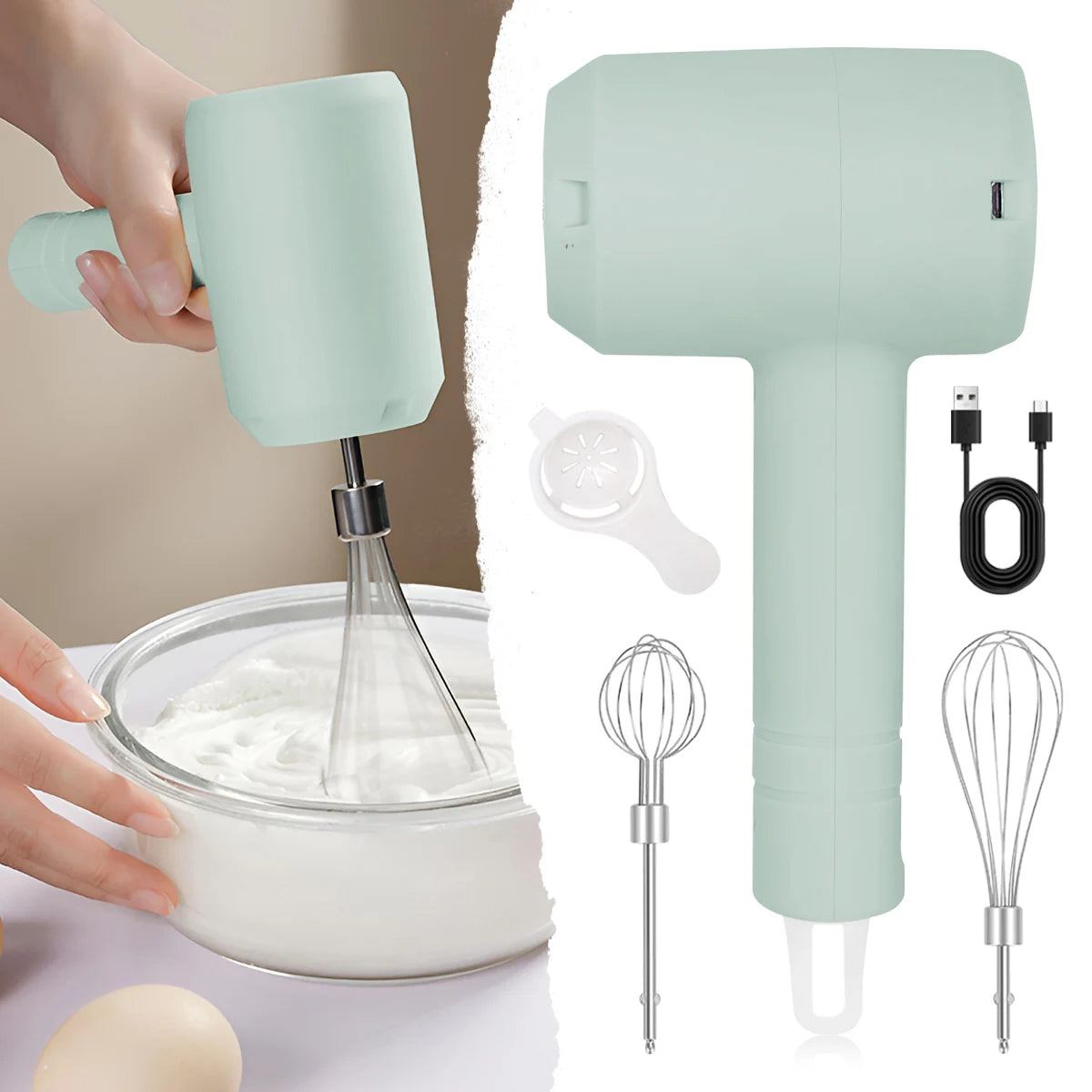 Electric Milk Frother & Whisk – 3-Speed Portable