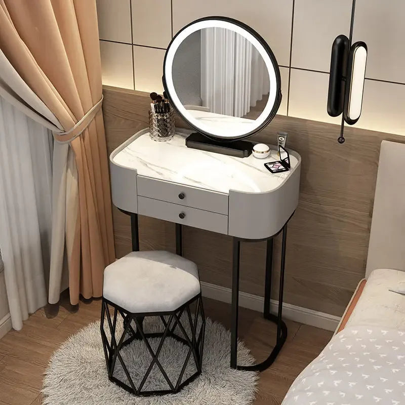 Light Luxury Modern Dressing Table with Mirror