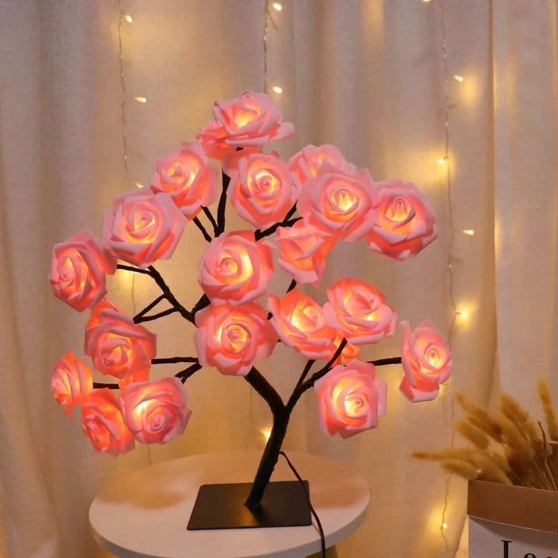 Rose Tree LED Lamp – USB Powered Decorative Flower Night Light