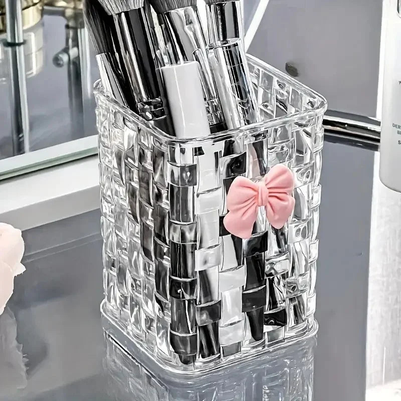 Clear Acrylic Desk Organizer with Bow