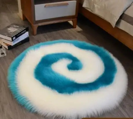 Plush Soft Sheepskin Bedroom Carpet – Imitation Wool Long Hair Bedside Mat & Sofa Cushion Rug
