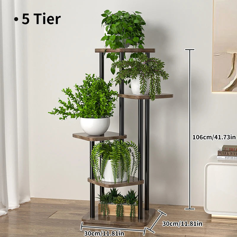 Wooden Multi-Layer Plant Stand