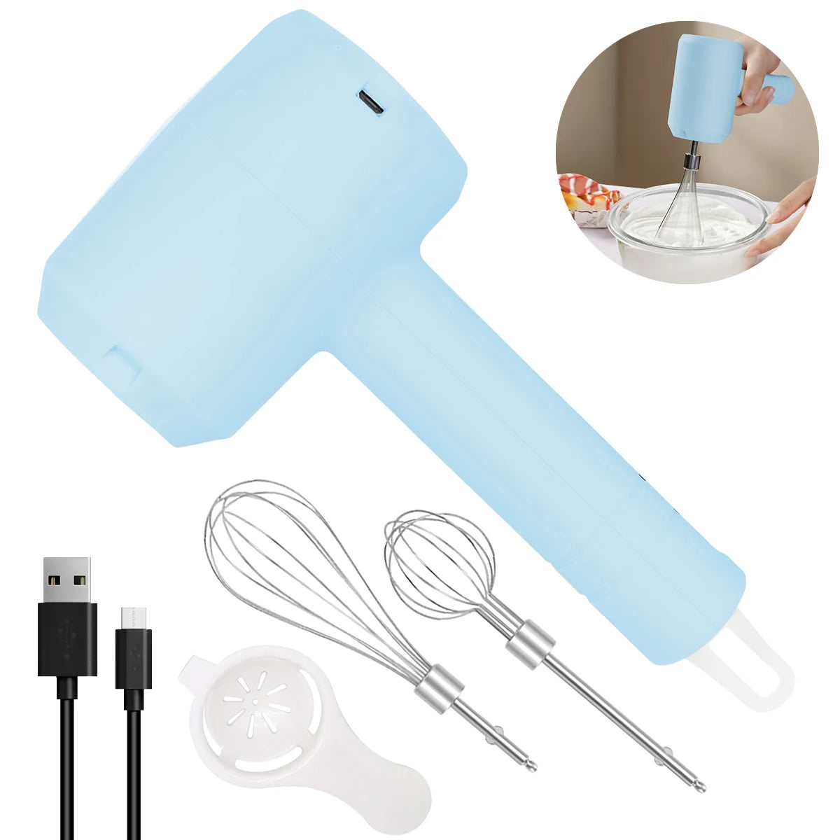 Electric Milk Frother & Whisk – 3-Speed Portable