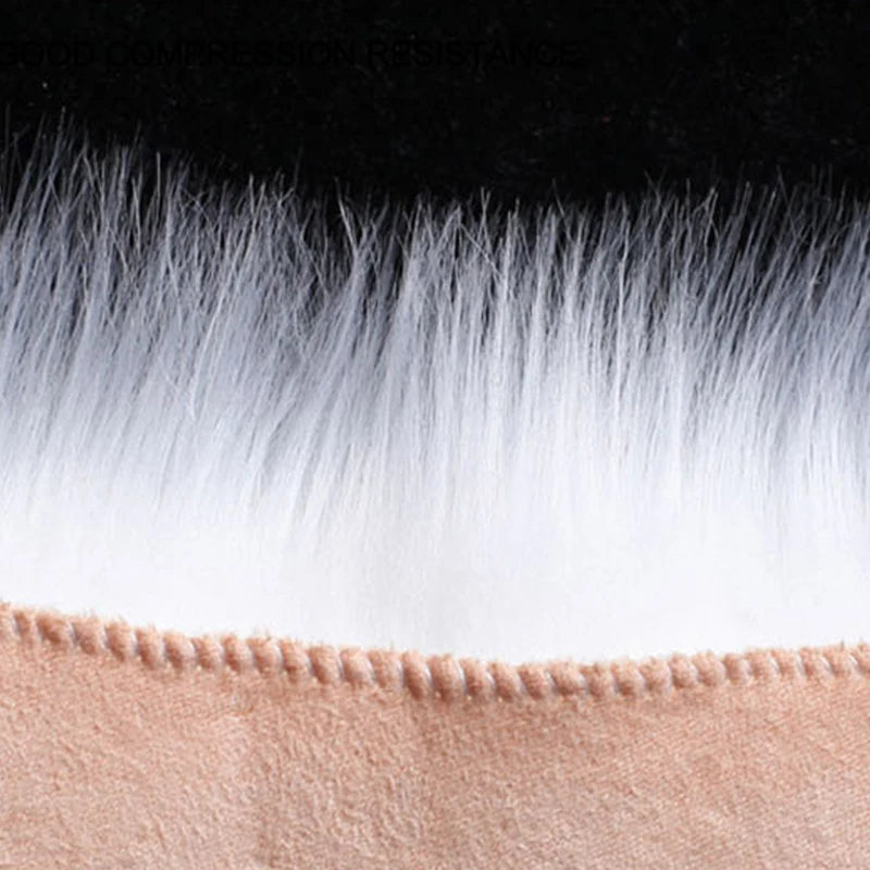 Round Shaggy Faux Sheepskin Rug – Soft Fluffy Plush Carpet for Bedroom & Living Room