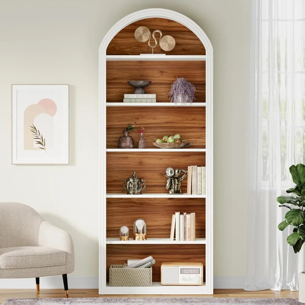 Tribesigns 6-Tier Arched Bookshelf