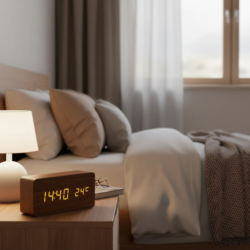 Wooden LED Alarm Clock