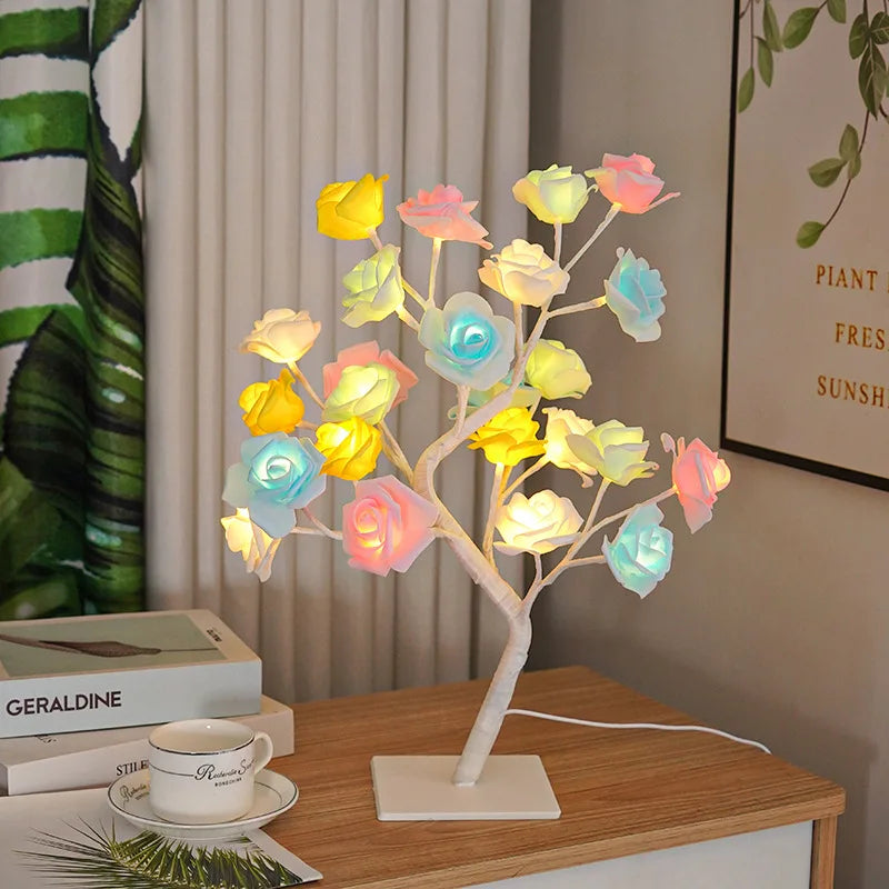 Rose Tree LED Lamp – USB Powered Decorative Flower Night Light