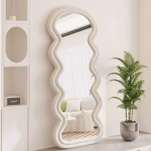Wave Full-Length Mirror – Modern Irregular Standing Mirror for Home & Boutiques