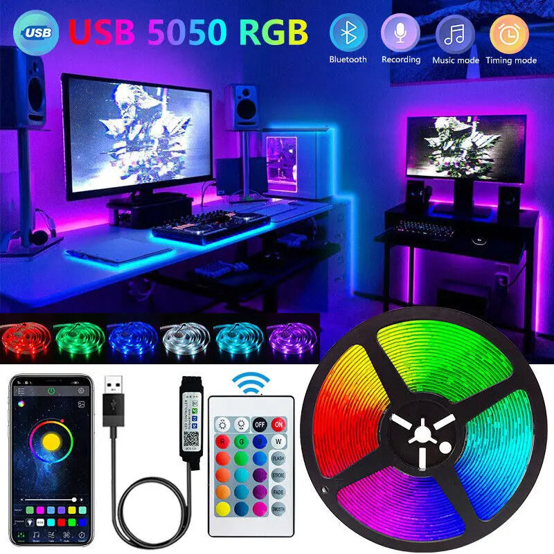 Bluetooth Smart LED Strip Lights – APP Controlled Flexible RGB Backlights