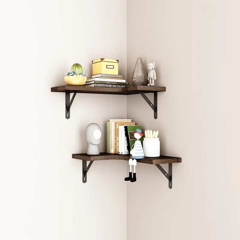 Wooden Corner Floating Shelf