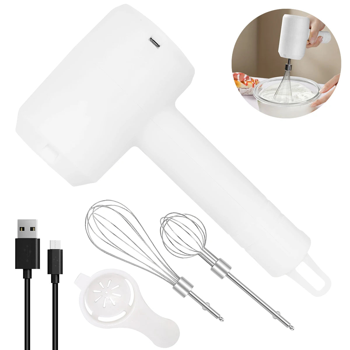 Electric Milk Frother & Whisk – 3-Speed Portable