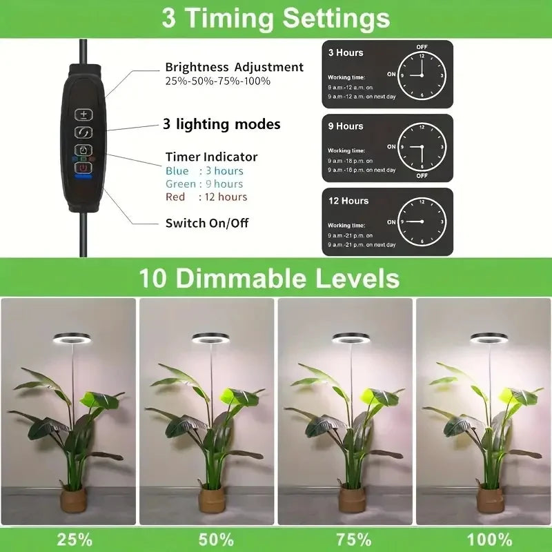Adjustable LED Grow Light for Large Plants