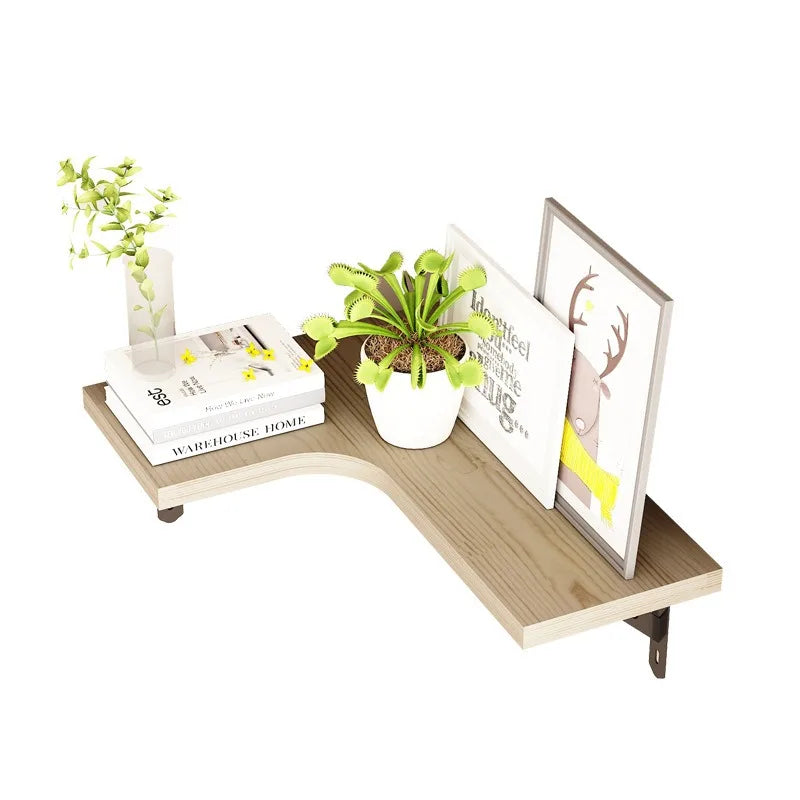 Wooden Corner Floating Shelf