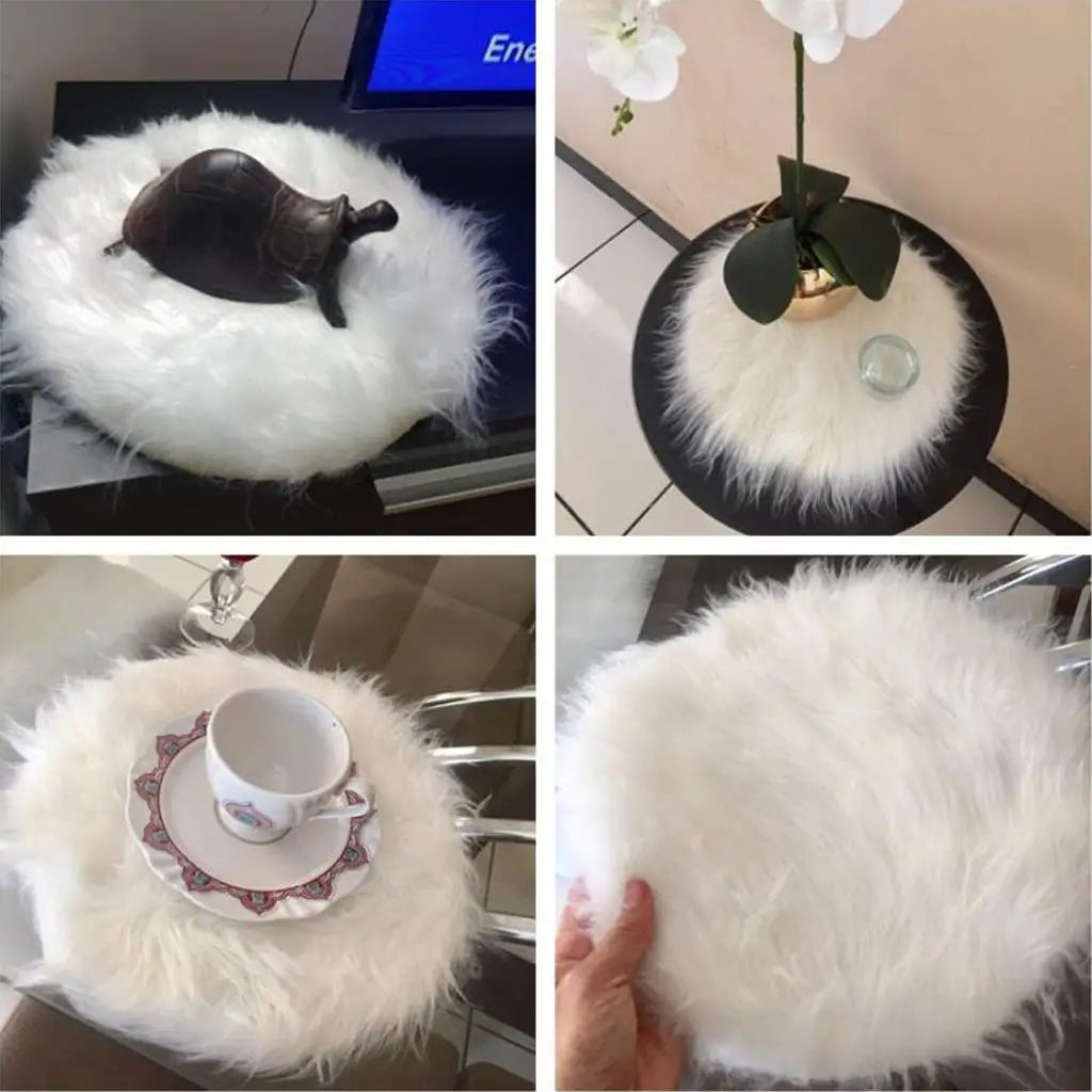 Soft Faux Sheepskin Area Rug – Small Plush Fur Carpet for Bedroom & Home Décor