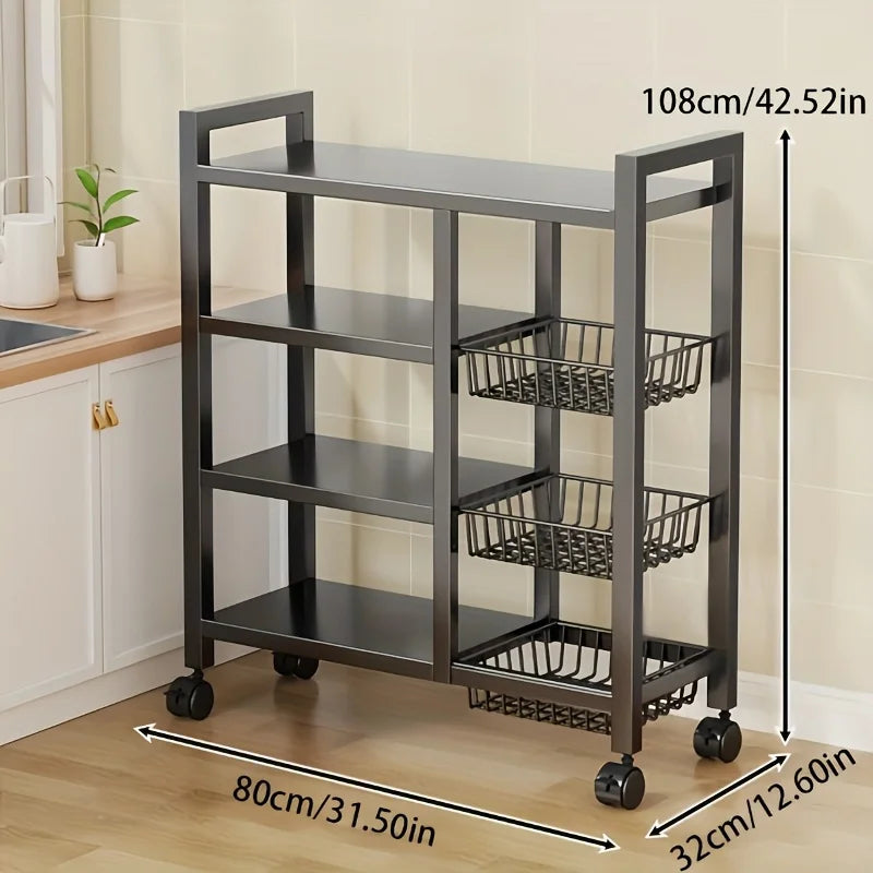 Heavy-Duty 4-Tier Metal Mesh Rack