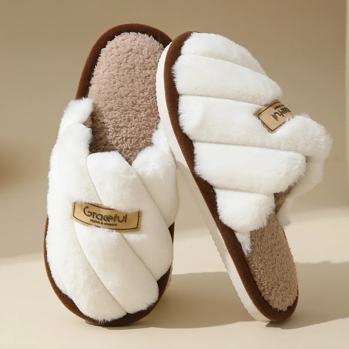 Winter Warm Plush Indoor Slippers – Non-Slip Soft Comfort Home Shoes