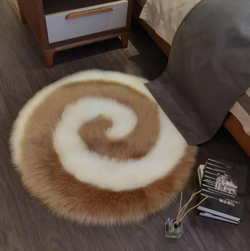 Plush Soft Sheepskin Bedroom Carpet – Imitation Wool Long Hair Bedside Mat & Sofa Cushion Rug