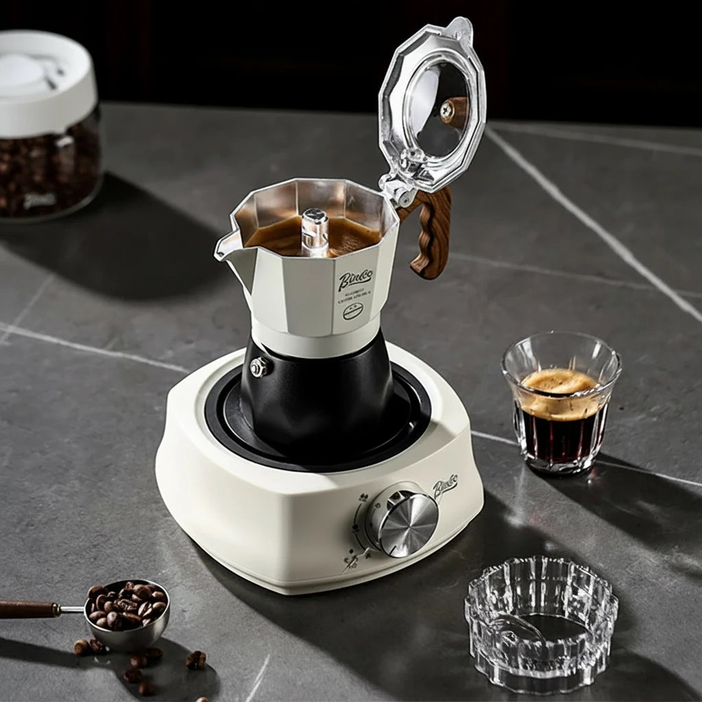 Bincoo Dual Valve Moka Pot Set with Heater