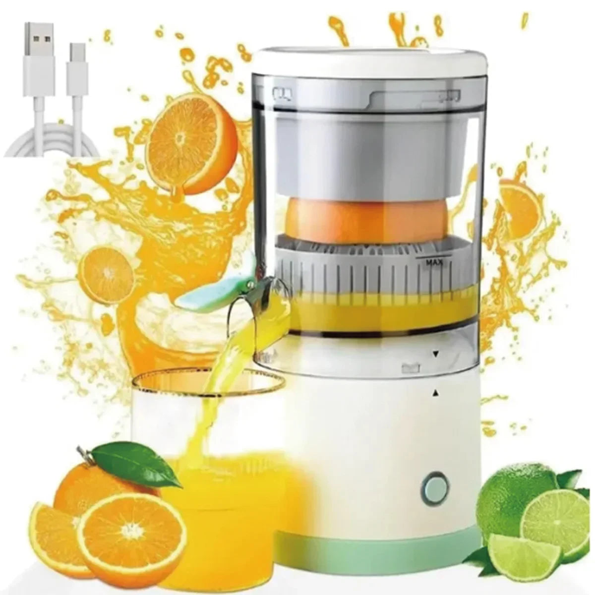 Portable USB Electric Citrus Juicer – High-Output Mini Fruit Squeezer