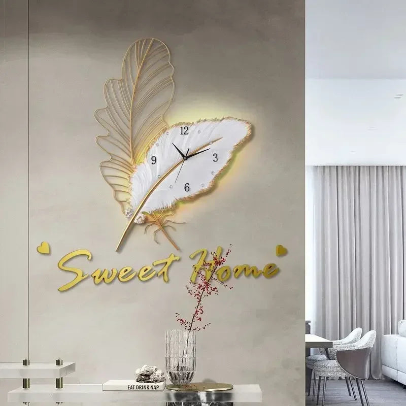 Luxury Feather Wall Clock