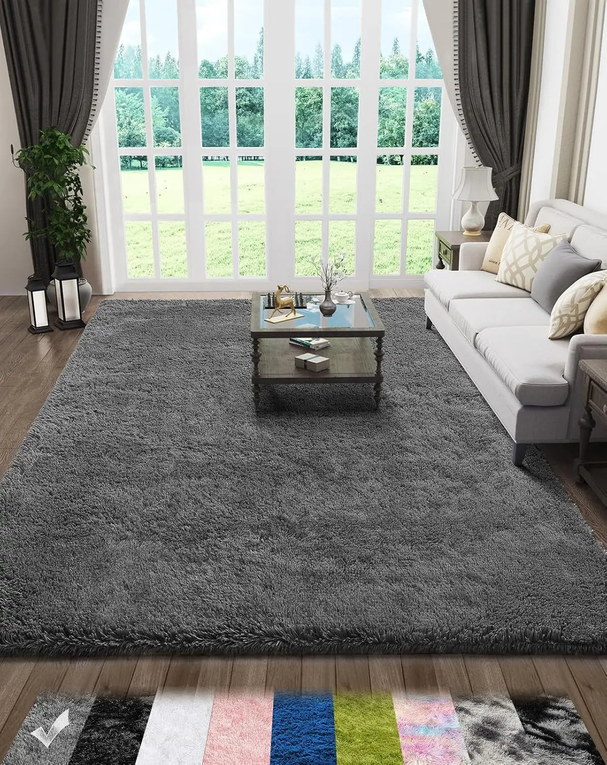 Soft Tie-Dye Plush Carpet – Modern Cozy Bedroom & Living Room Rug
