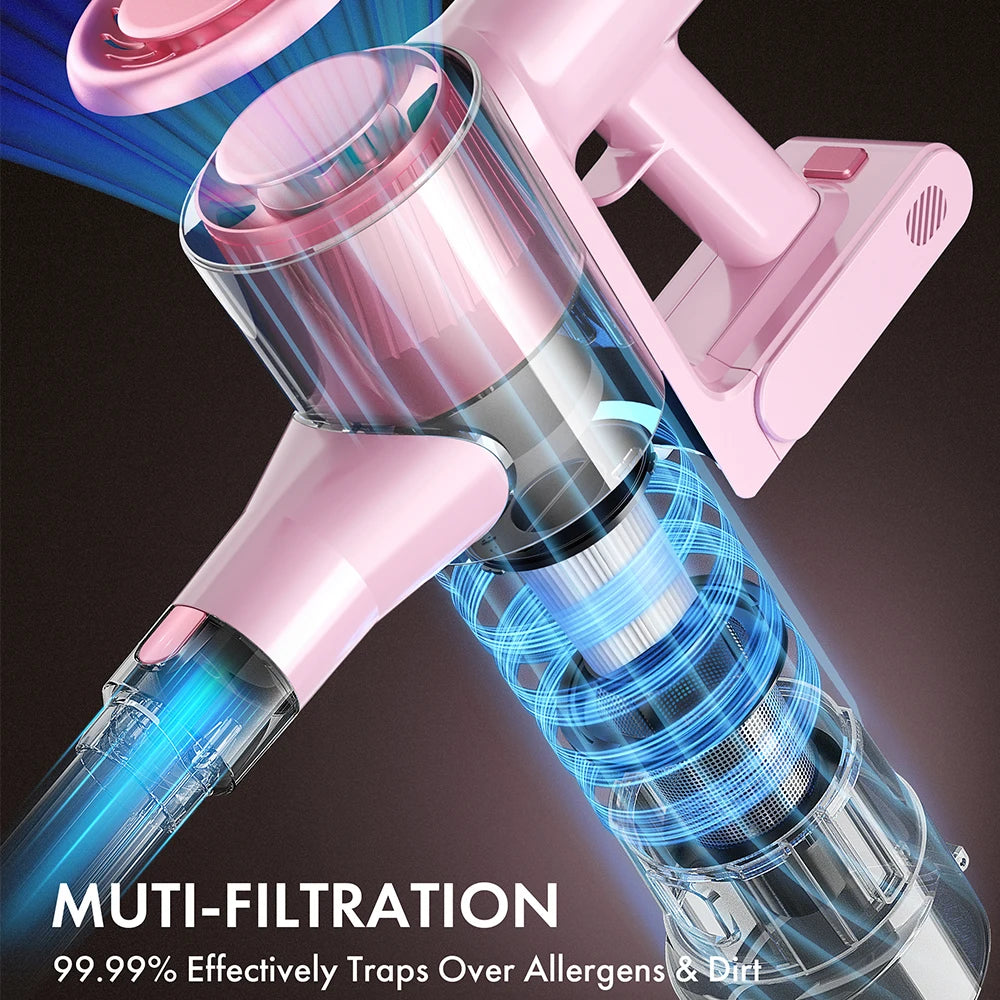 cordless vacuum cleaner with LED display – 28KPa suction
