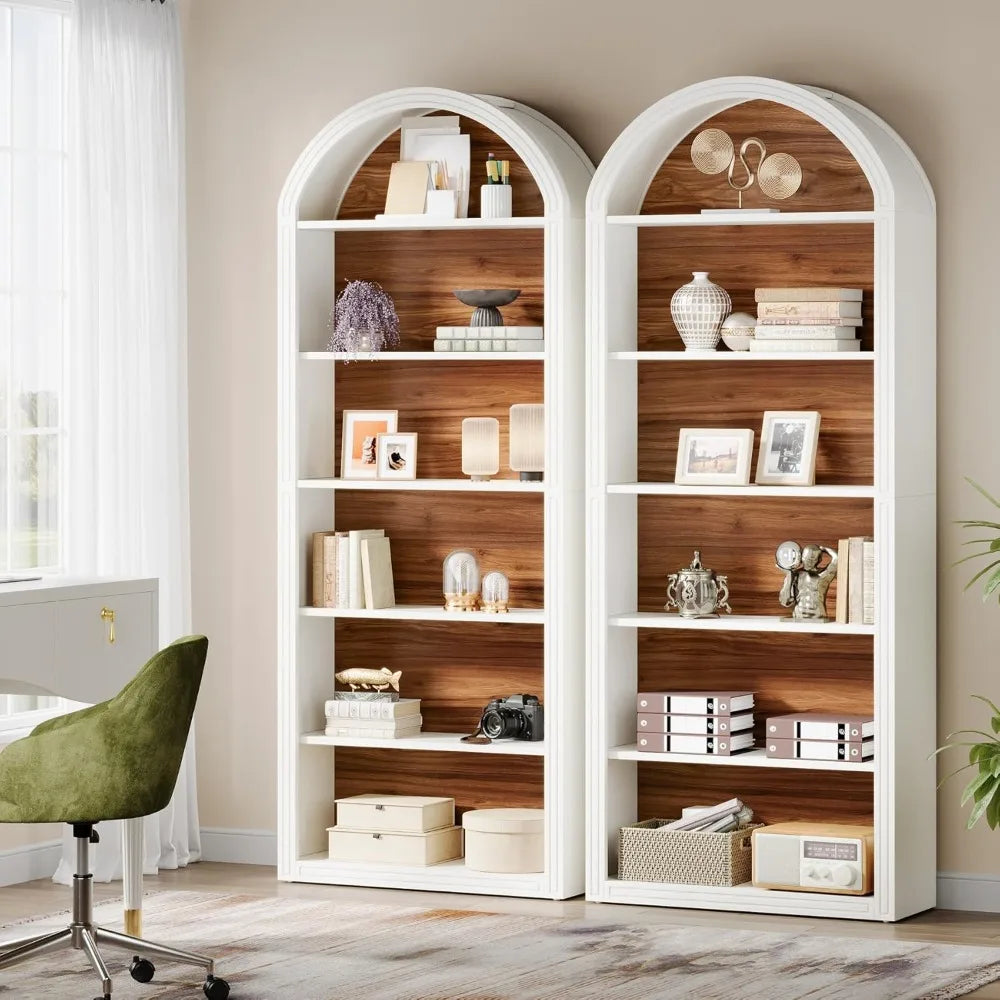 Tribesigns 6-Tier Arched Bookshelf