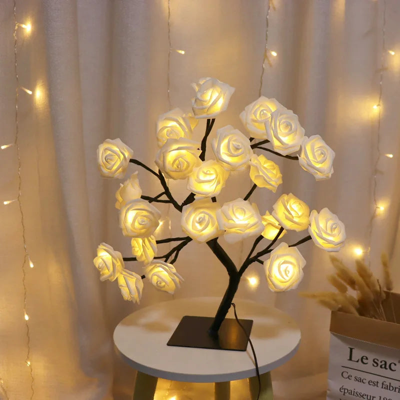 Rose Tree LED Lamp – USB Powered Decorative Flower Night Light
