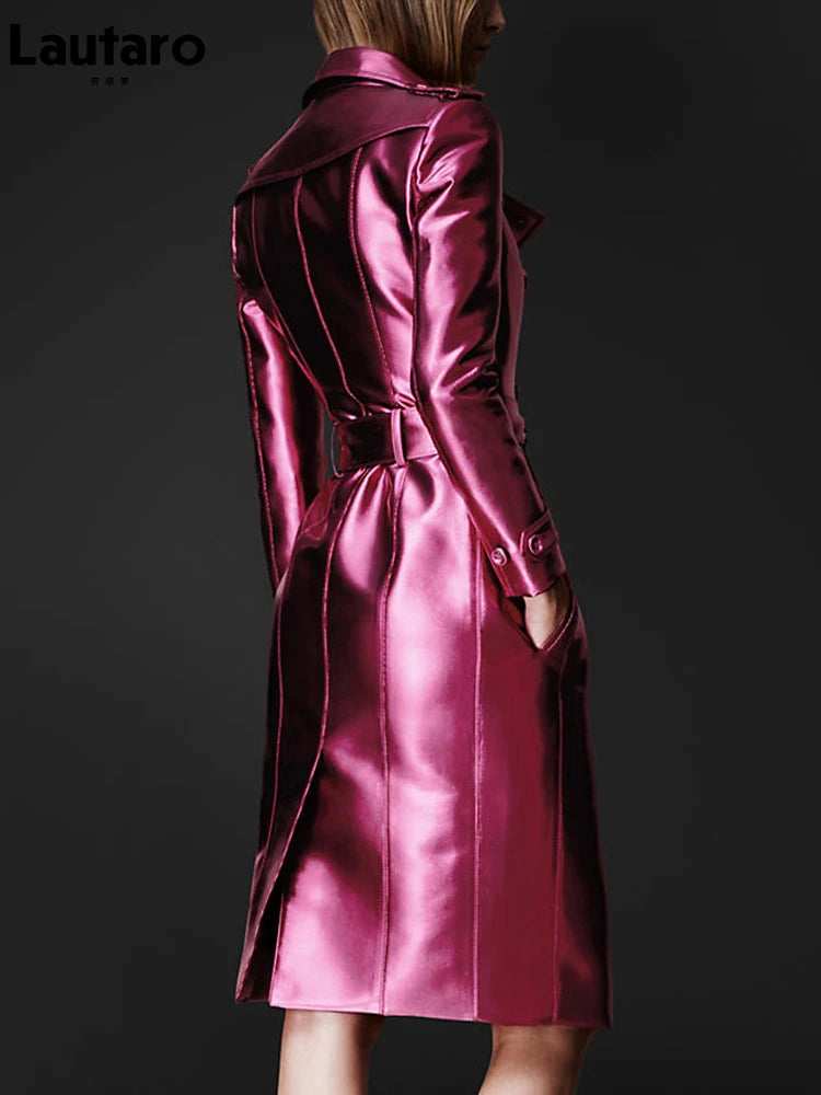 Shiny Patent Leather Trench Coat