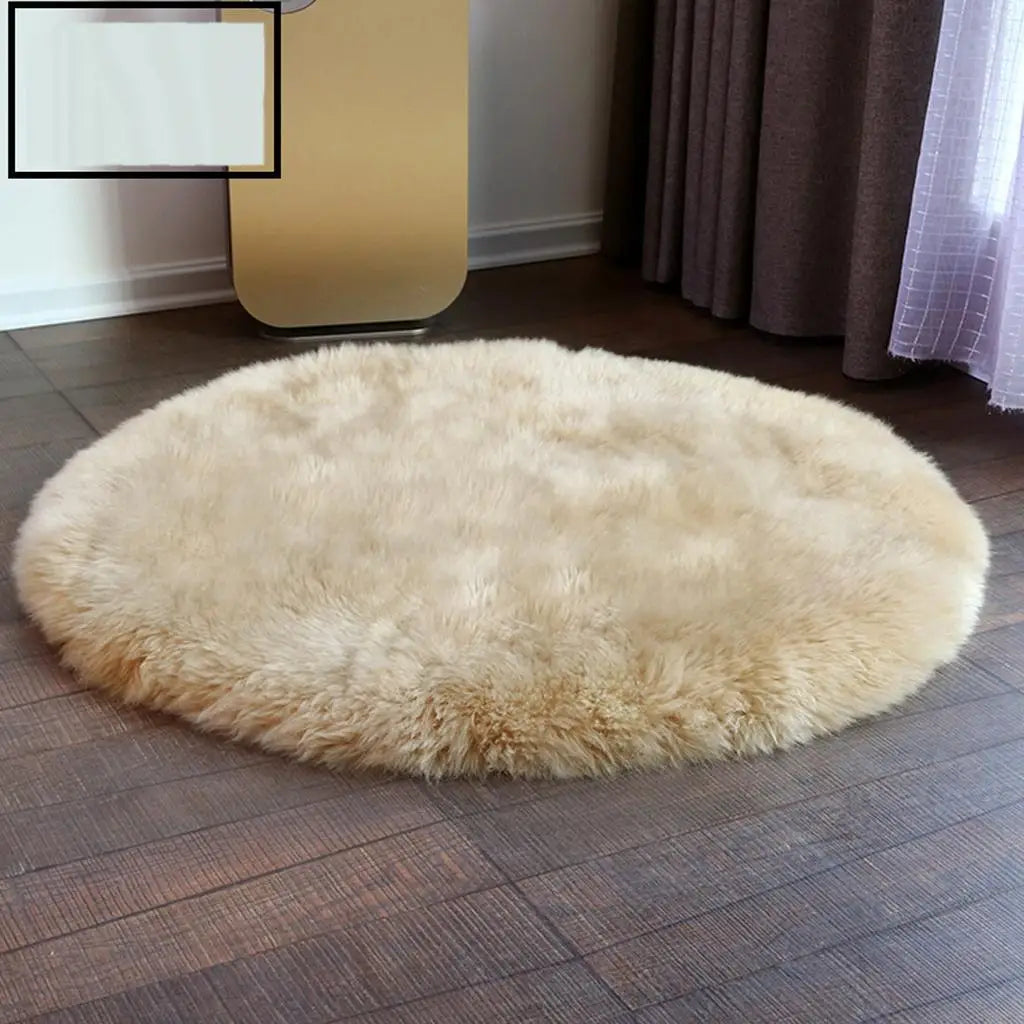 Soft Faux Sheepskin Area Rug – Small Plush Fur Carpet for Bedroom & Home Décor
