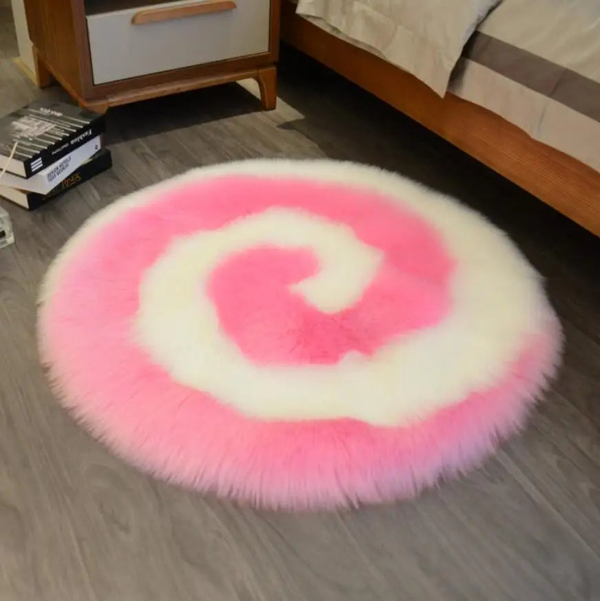 Plush Soft Sheepskin Bedroom Carpet – Imitation Wool Long Hair Bedside Mat & Sofa Cushion Rug