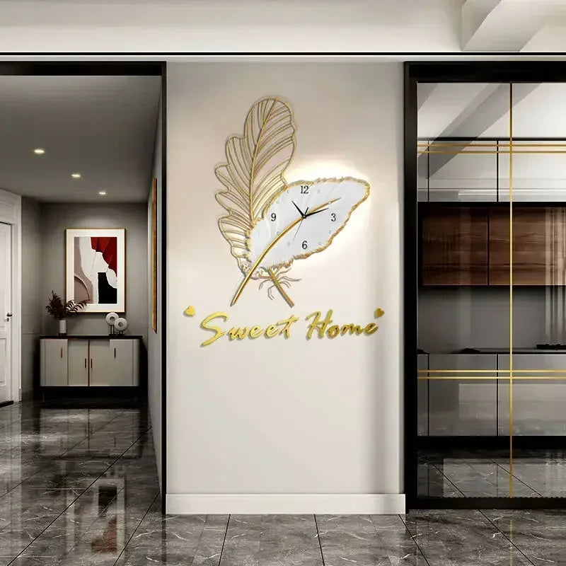 Luxury Feather Wall Clock