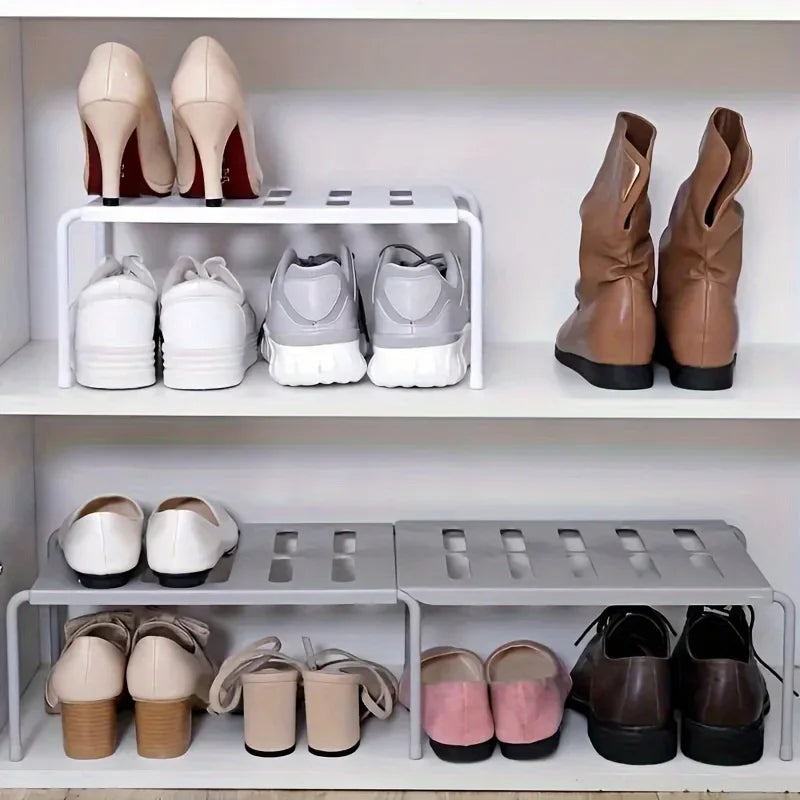 Adjustable Multi-Tier Plastic Shoe Rack